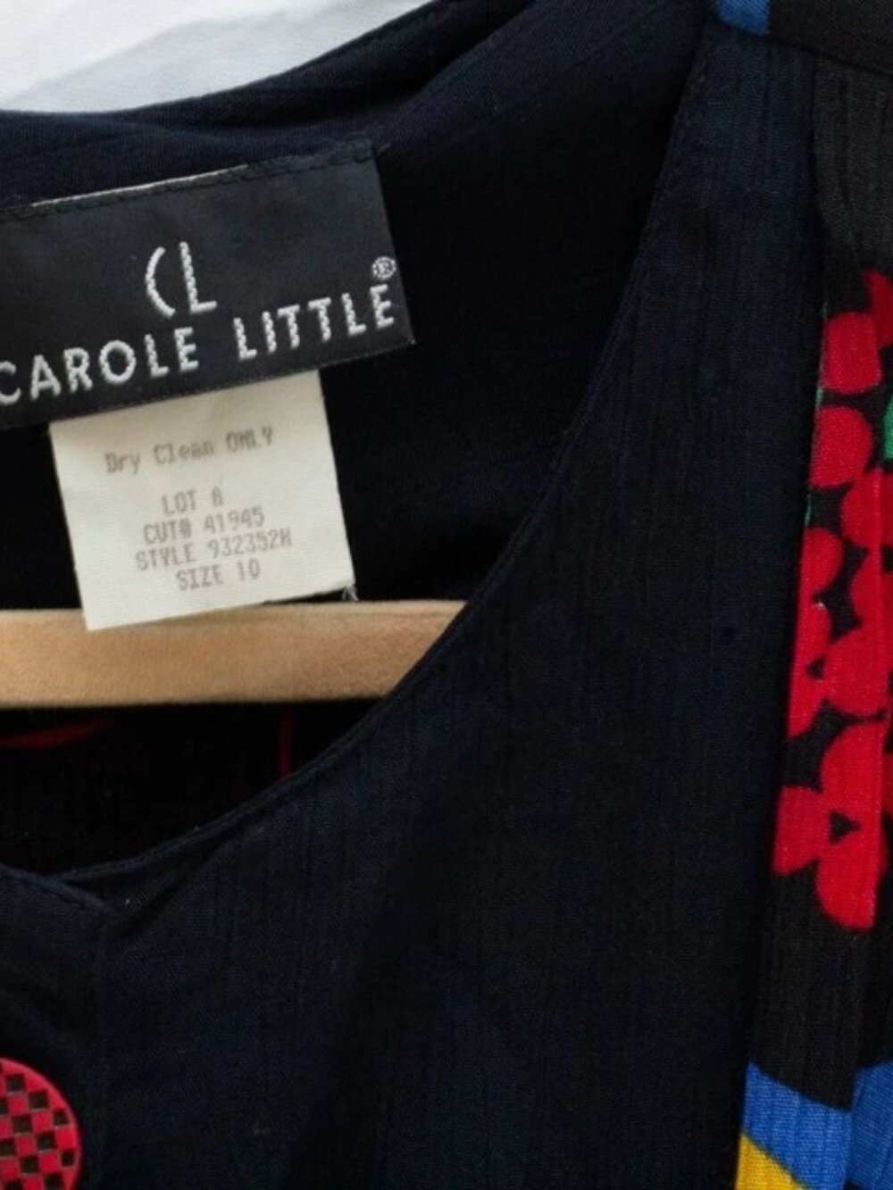 Vgt Carole Little 80s Smoked Drop Waist Maxi Dress Retro Bold Prints Colorful 10 - Picture 4 of 8